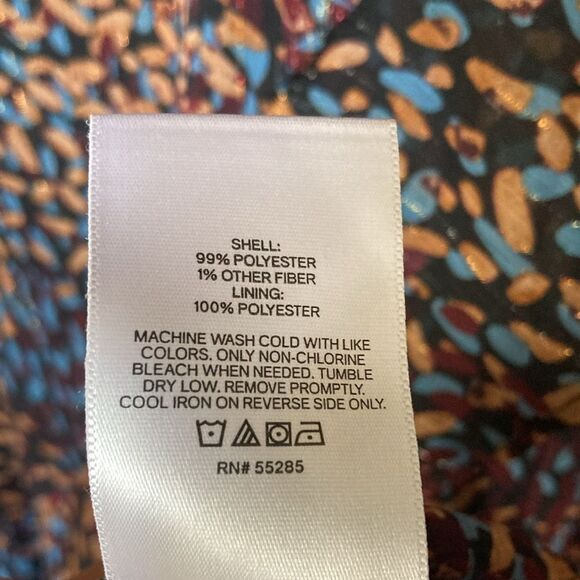 Express Metallic Printed Faux Wrap Ruffle Hi-Lo V-neck Maxi Dress S NO BELT - Picture 4 of 9